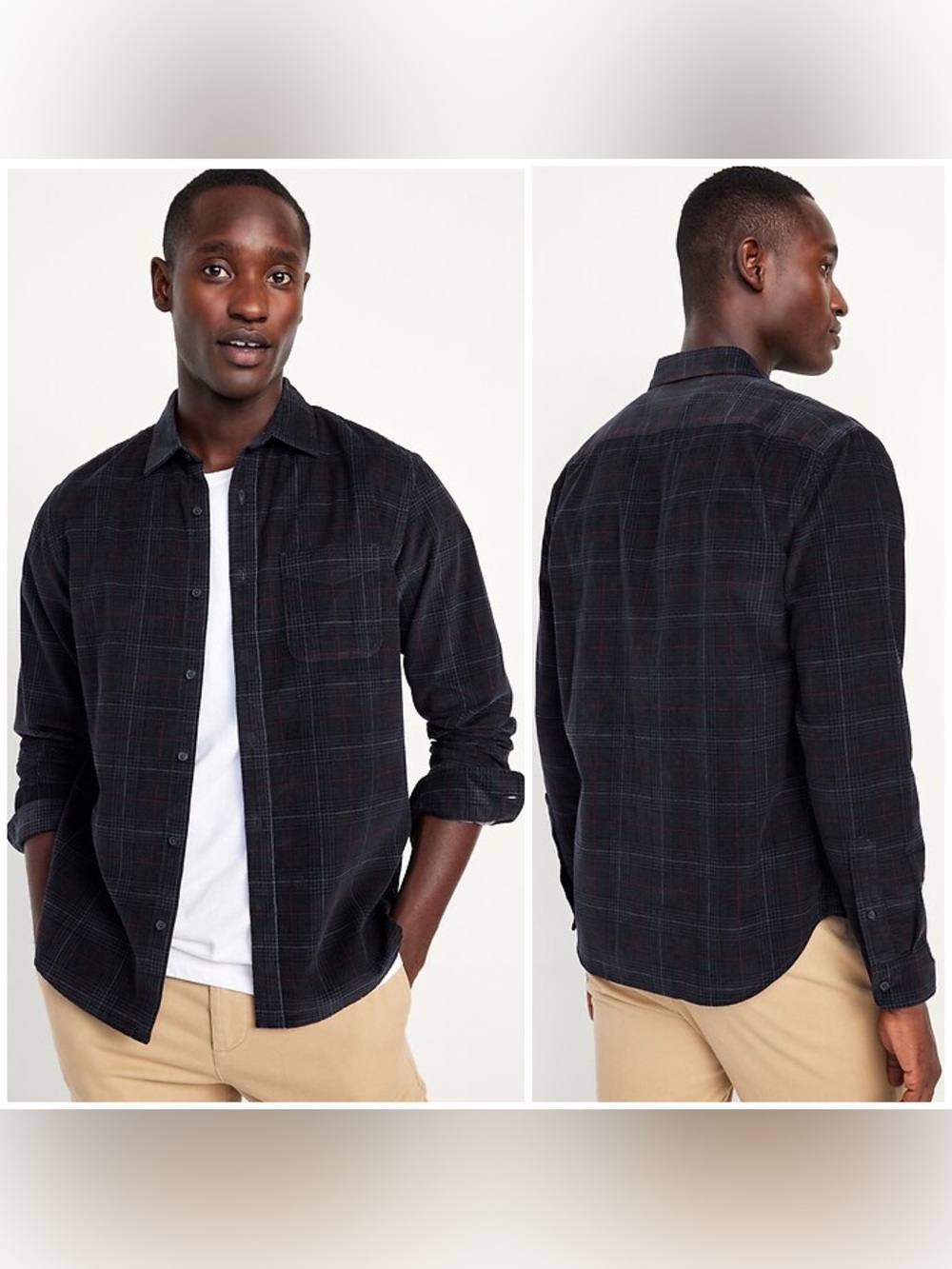Old Navy NWT Men's Regular-Fit Everyday Corduroy Button-Up Shirt Size Small New